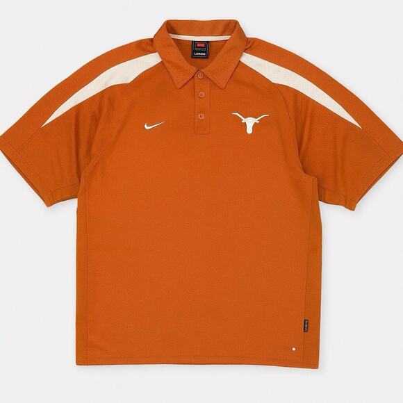 Texas Longhorns Nike NCAA Collegiate Team Polo Shirt Men's Large Orange Dri-Fit - Picture 1 of 14